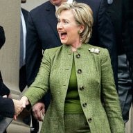 Green pantsuit