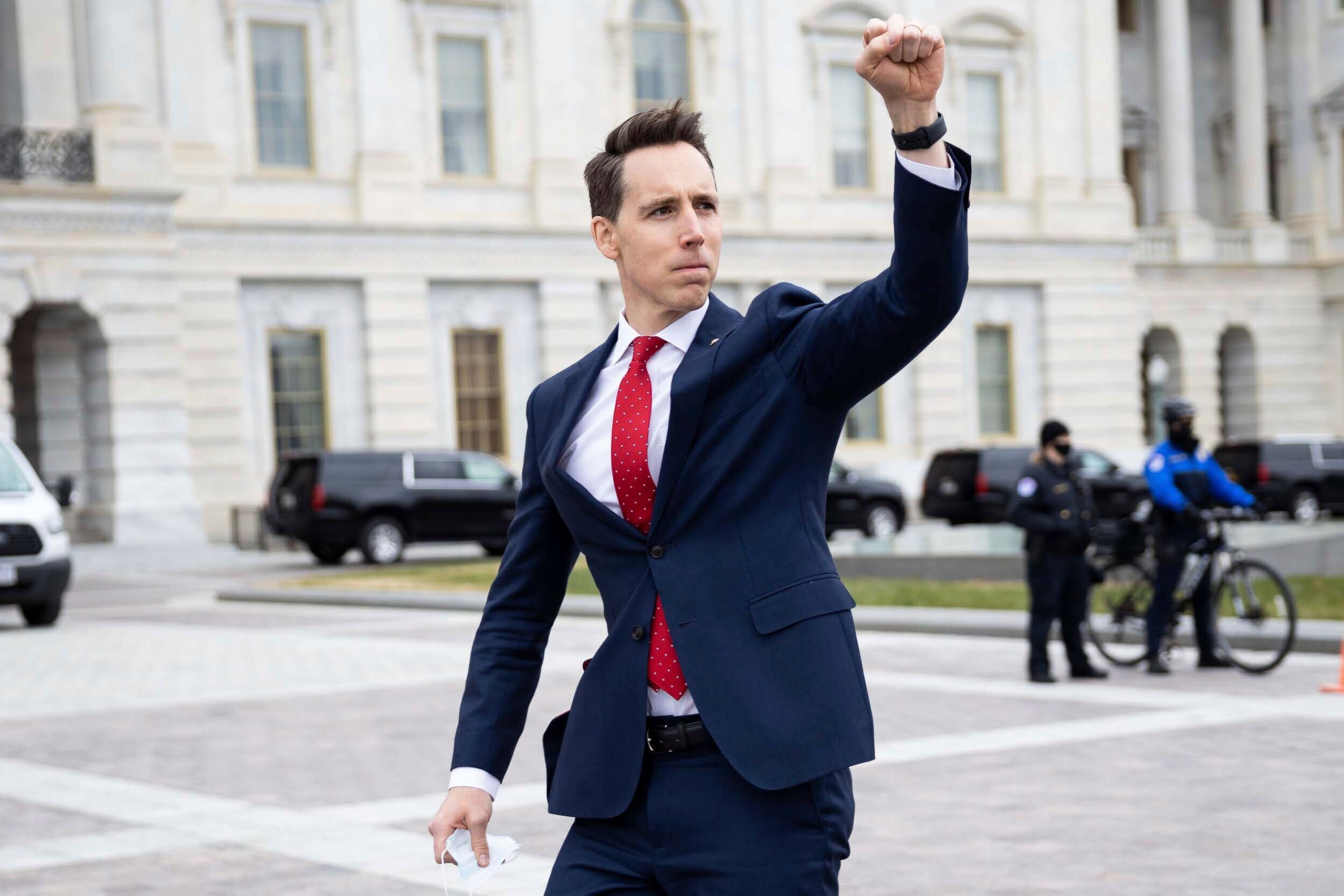 Josh Hawley raising his fist