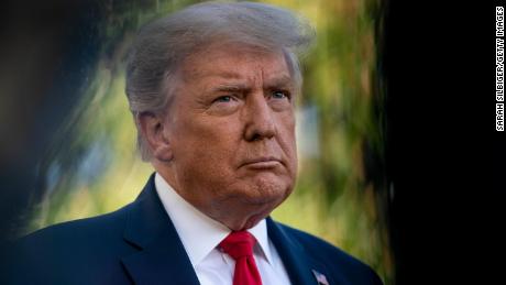 U.S. President Donald Trump speaks to members of the press prior to his departure from the White House on September 19, 2020 in Washington, DC. President Trump is traveling to North Carolina for a campaign rally.