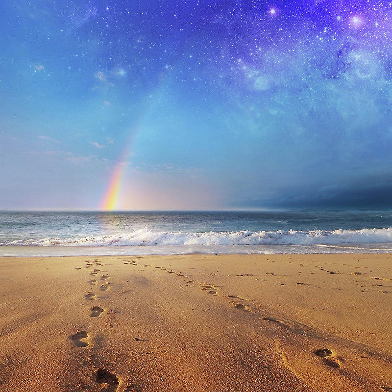 Rainbow Sand Beach Digital Art by Kirana Emon