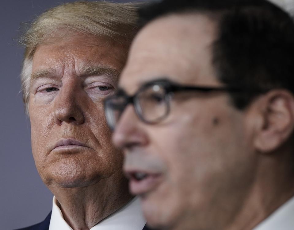 President Trump and Steven Mnuchin stimulus checks